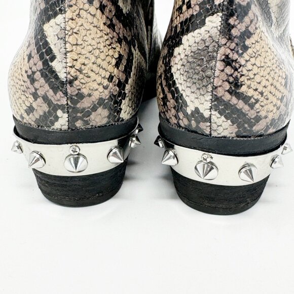 Circus Sam Edelman Women Reptile Faux Leather Studded Heel Zip Bootie Size 6.5 - Picture 3 of 15
